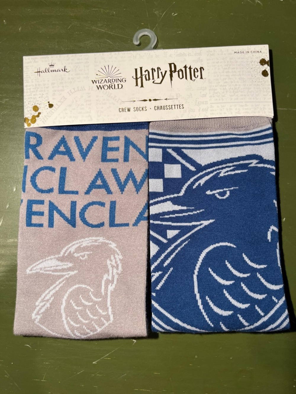 Warner Bros. Ravenclaw Patterned Crew Socks - Blue & Light Gray